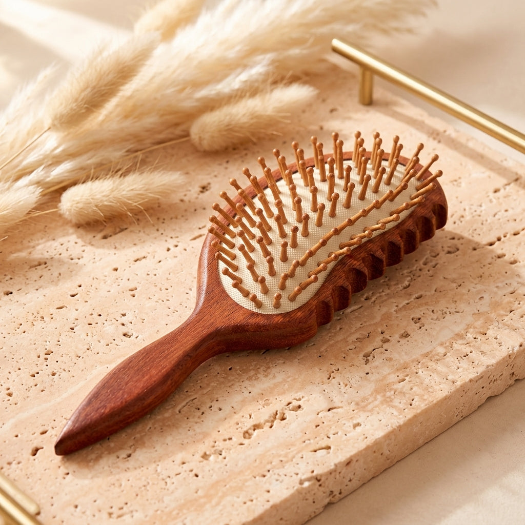 🌿✨ Brosse Santal pour Cheveux Bouclés