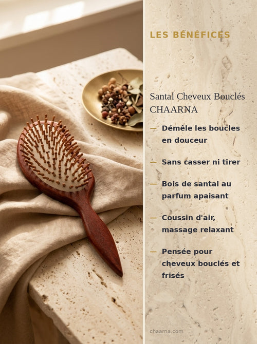 🌿✨ Brosse Santal pour Cheveux Bouclés
